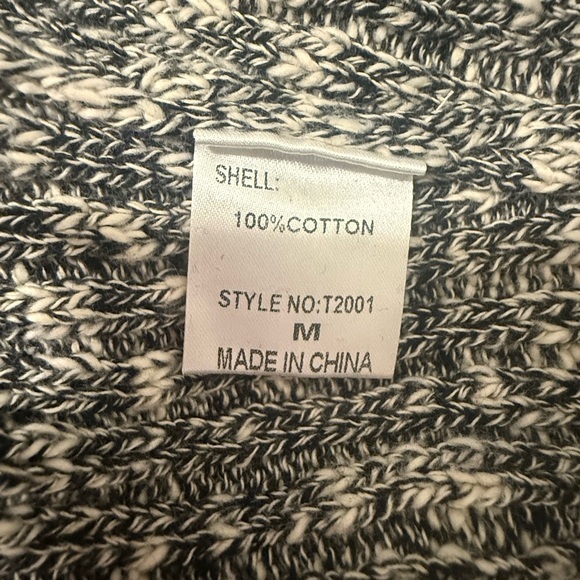 Böhme Miou Muse Marled Ribbed Knit Cropped Sweater Black White M NWT - Picture 4 of 8